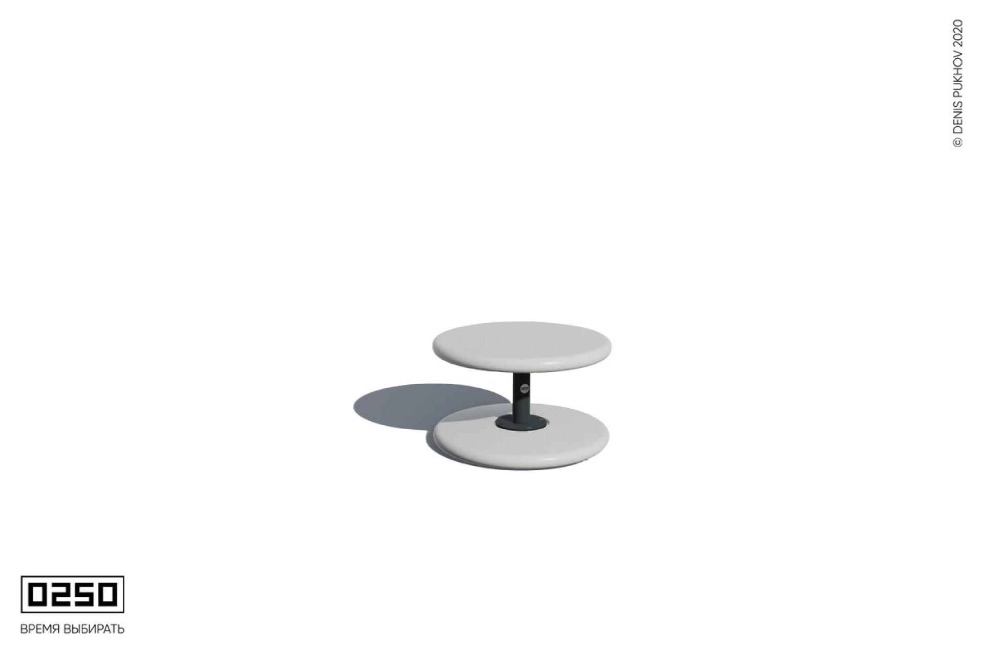 Илюстрация Уличный кофейный стол высотой 450мм белого цвета