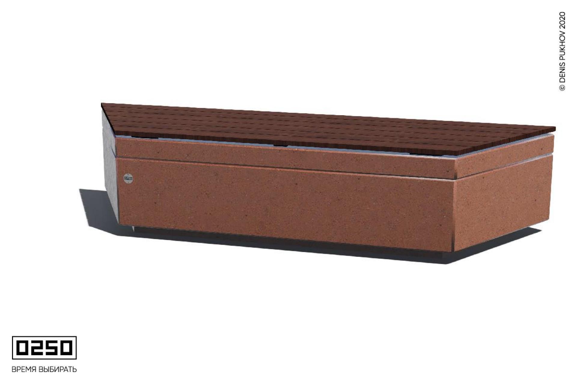 Парковая скамья угловая на бетонном основании в виде равнобедренной трапеции Рыжий кортен СМР.РК.НГ3.РК.ТБ Парковая скамья угловая на бетонном основании в виде равнобедренной трапеции Рыжий кортен СМР.РК.НГ3.РК.ТБ