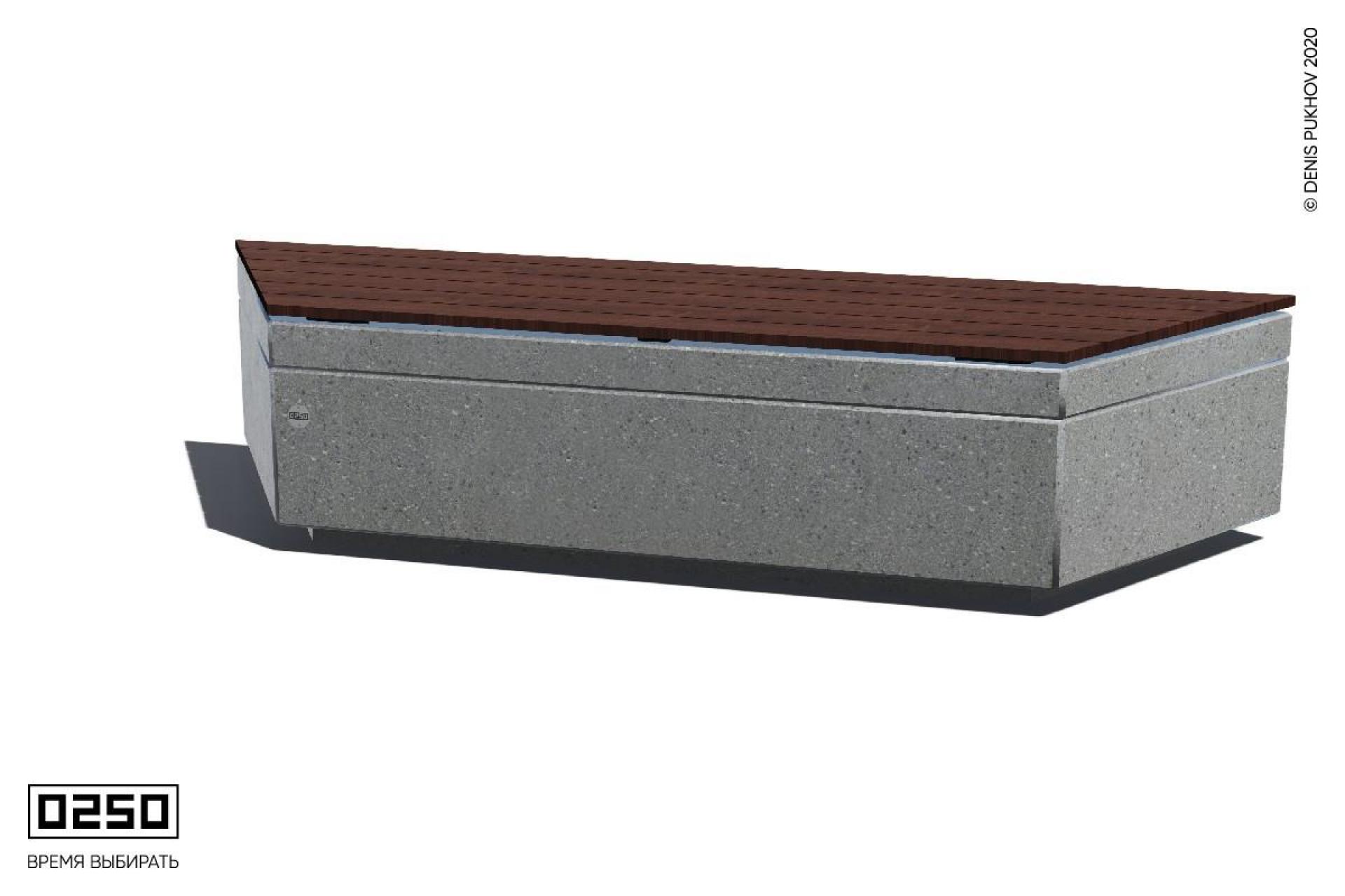 Парковая скамья угловая на бетонном основании в виде равнобедренной трапеции Серый графит СМР.С.НГ3.С.ТБ Парковая скамья угловая на бетонном основании в виде равнобедренной трапеции Серый графит СМР.С.НГ3.С.ТБ