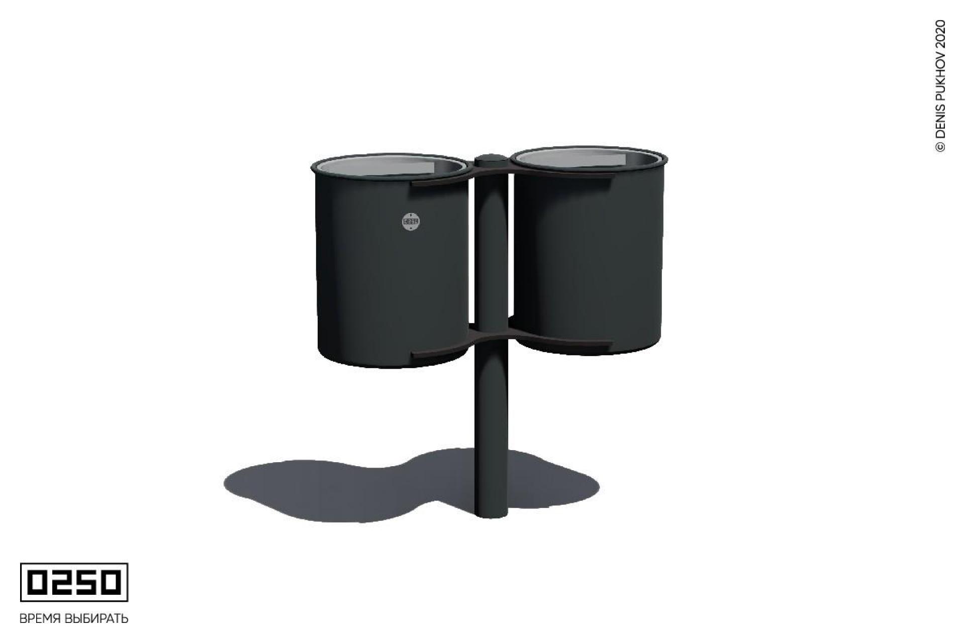 Илюстрация Уличная урна для мусора с пепельницей и ведром