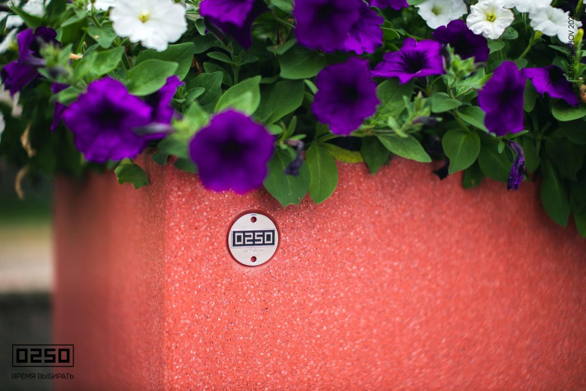 Вазон бетонный КУБЭ 550 напольный для улицы цвет серый графит от производителя 0250 Фото: Вазон из архитектурного бетона уличный напольный со скамейками Сквер искусств Челябинск