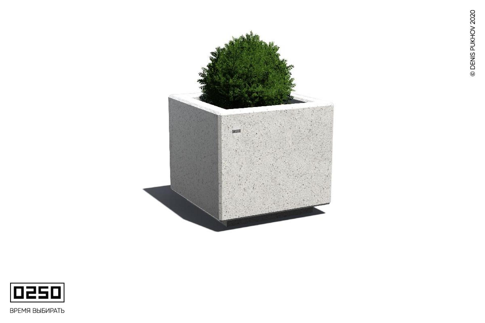 Уличный вазон Кубэ 555 белый кварц  Уличный вазон Кубэ 555 белый кварц