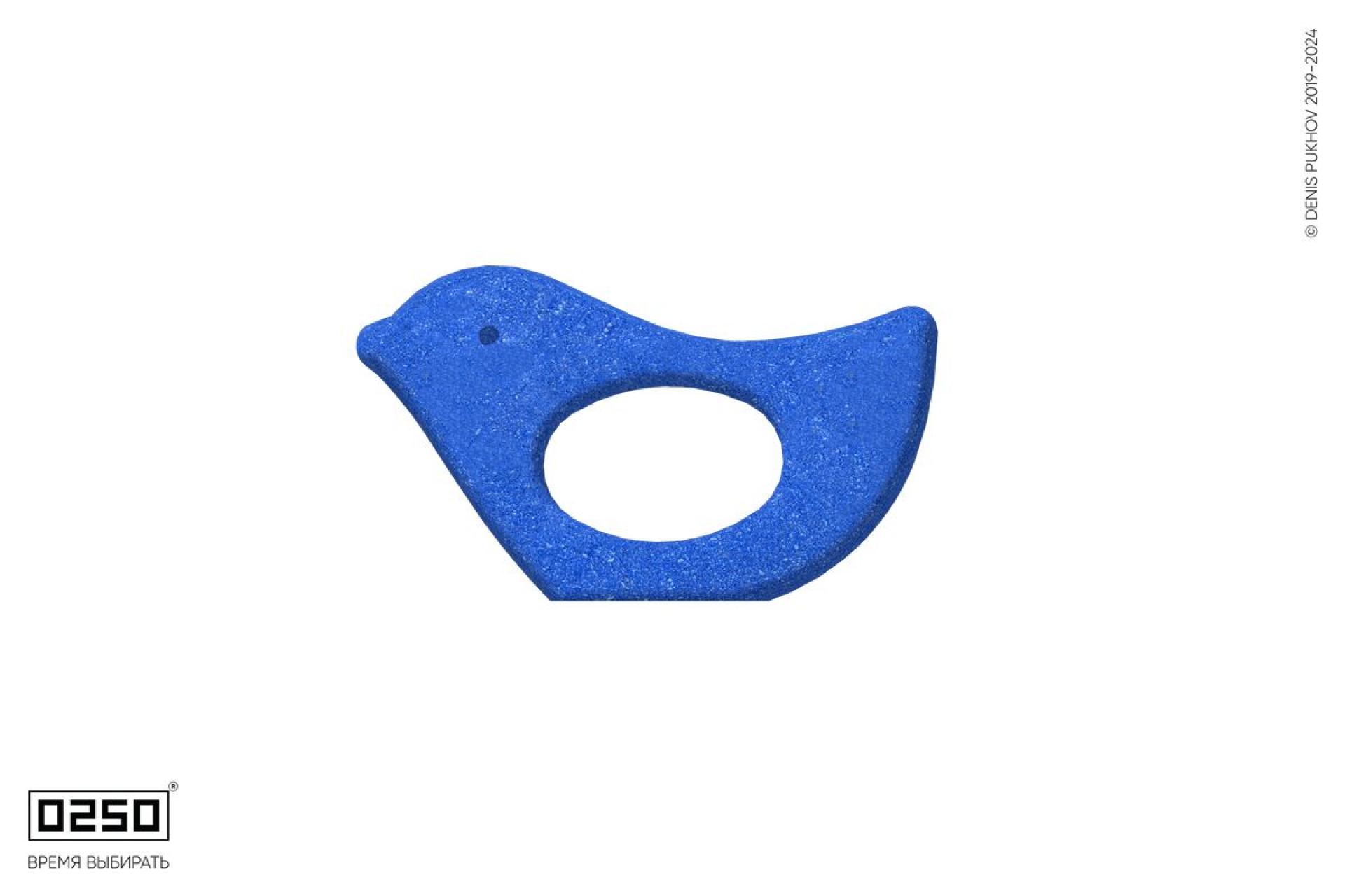 Арт-объект Птица из голубого бетона