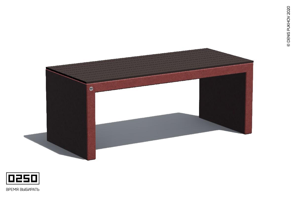 Парковый бетонный стол с настилом Красный марс СТО-П.КМ.ТБ