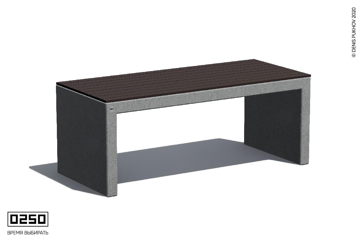 Парковый бетонный стол с настилом Серый графит СТО-П.С.ТБ