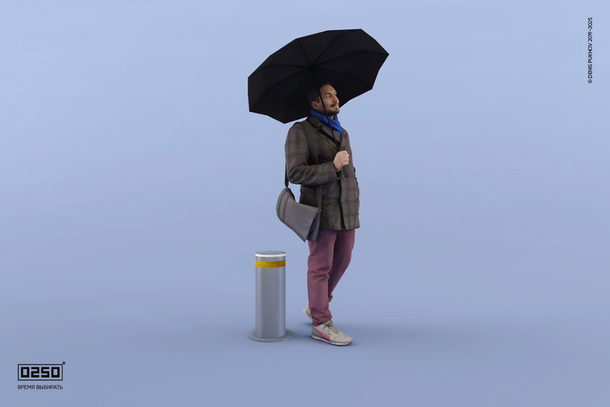 Стационарный боллард с подсветкой, bollard